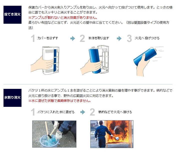 投げ消す　簡易消火用具